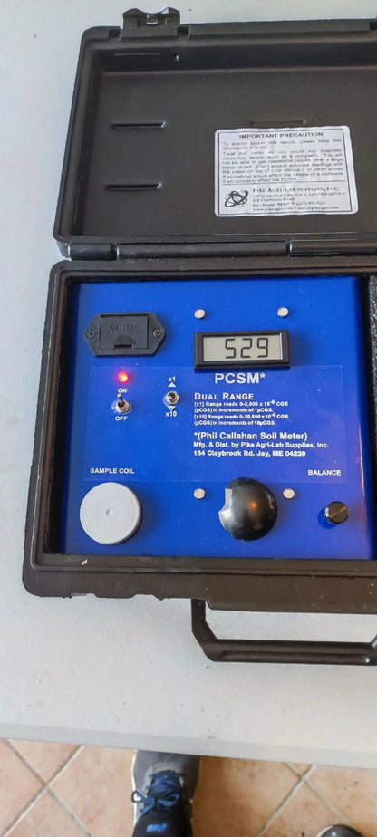 pcsm phil callahan soil meter Flour basalt sand with 5290 cgs paramagnetism